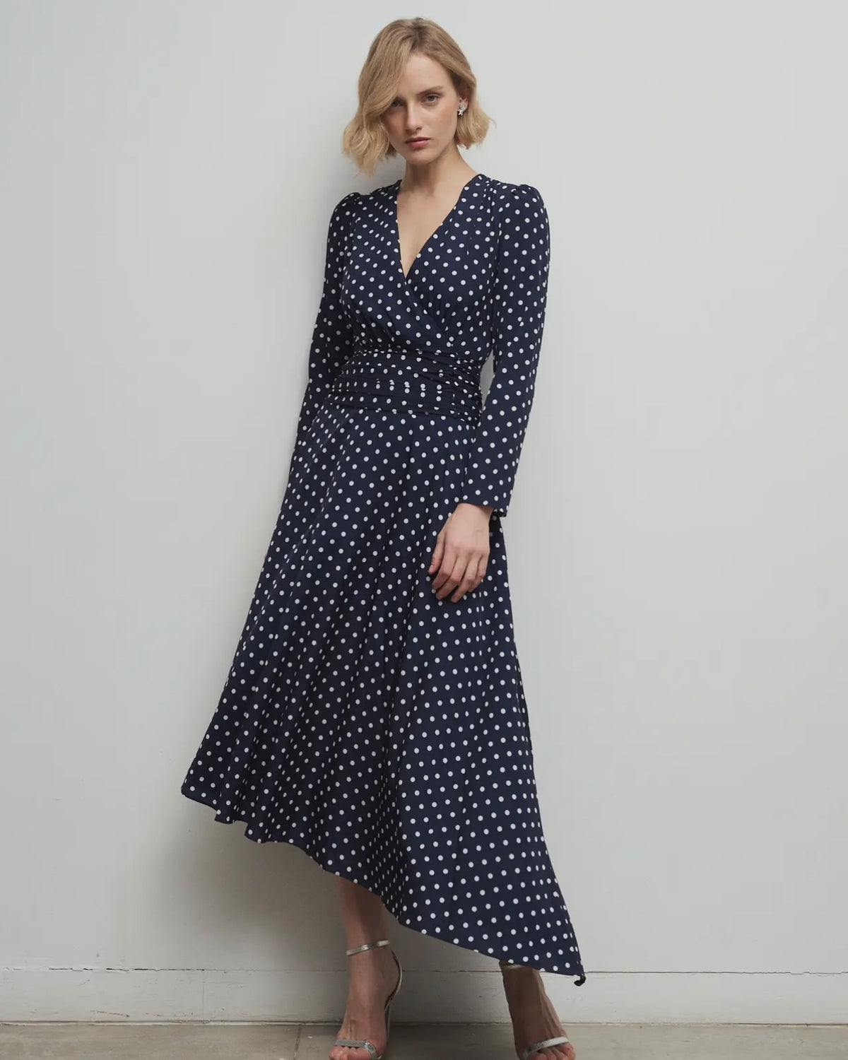 Vestido lunares marino