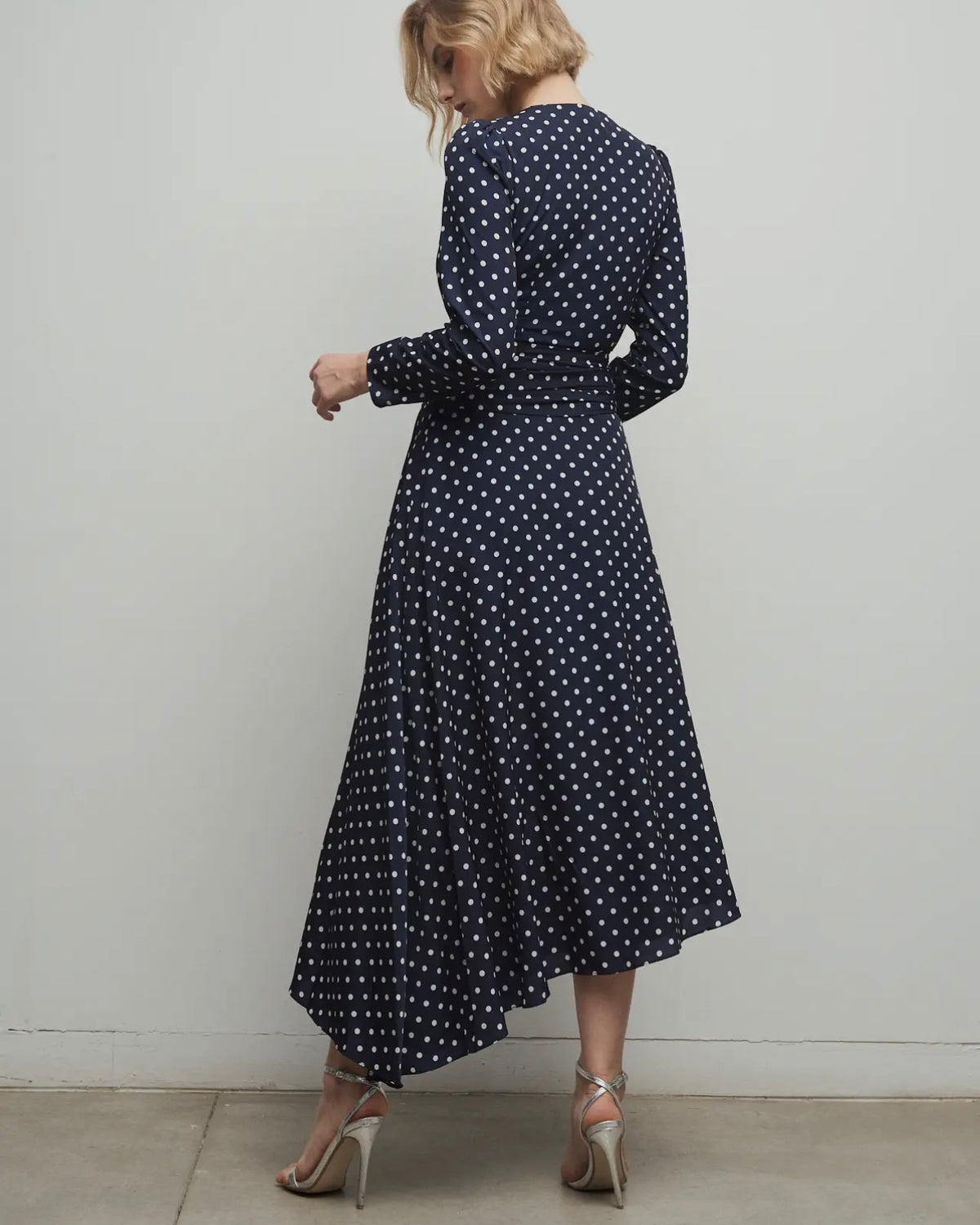 Vestido lunares marino